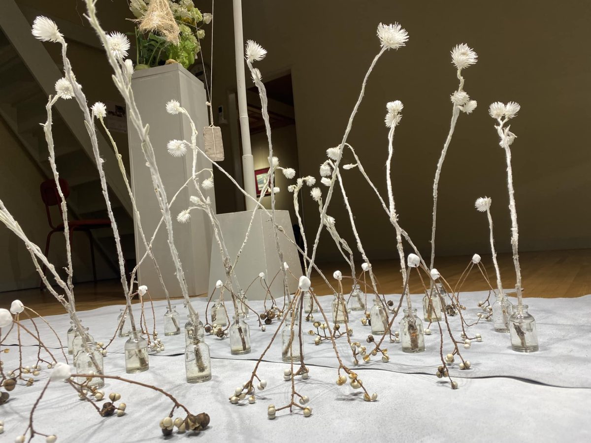 Japanse bloemenkunst Hana Kaotoba in het Flower Art Museum