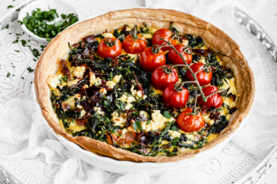 Roasted Tomato, Spinach & Pancetta Slice Brunch Recipe